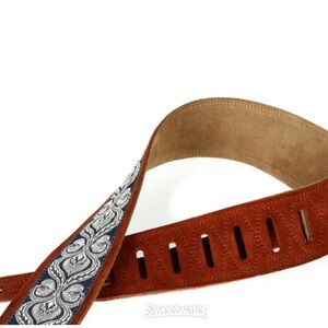 Levy's Leathers 2 1/2" PRINT SERIES Embellish Suede Guitar Strap Rust MSJ26-RST
